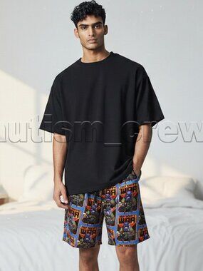 2/$24 💥🆕 Marvel Comics Infinity War Thanos Lounge Shorts | Size Medium | 5147